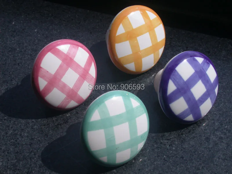 

24pcs lot free shipping colourful pattern ceramic cabinet knob