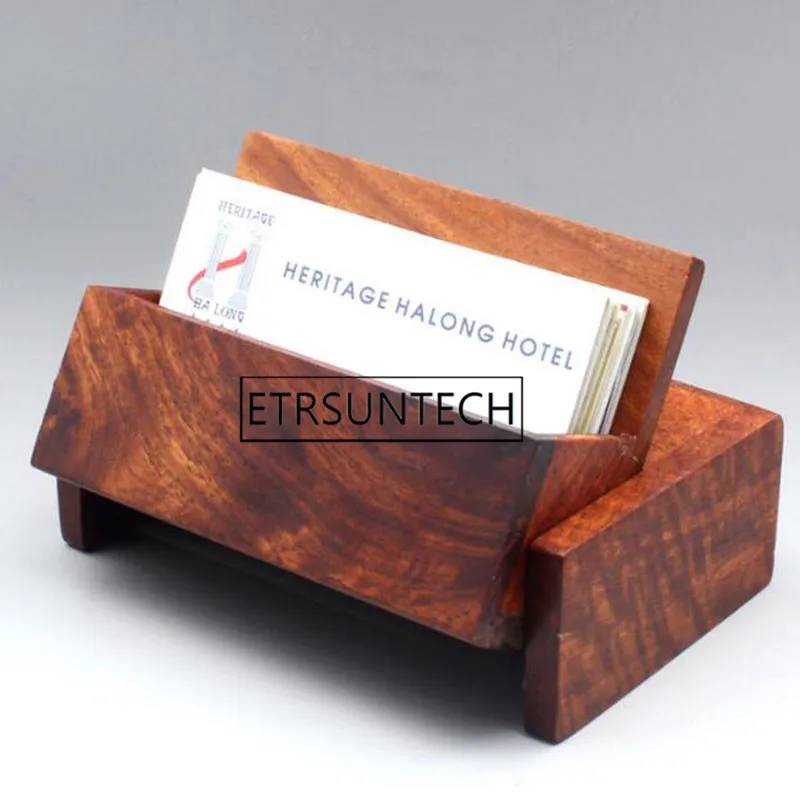 

30pcs Mini Storage Box Business Card Holder Stand Case Small Rosewood Desktop Home Office Organizer Creative Gift