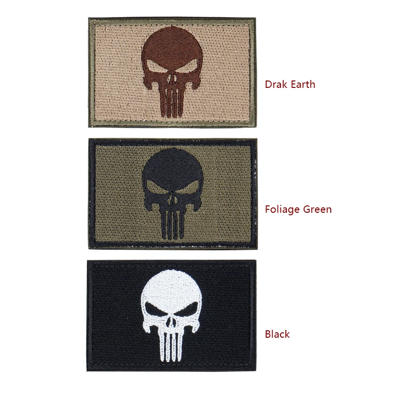 Тактическая нашивка на липучке для страйкбола пейнтбола с вышивкой черепом
