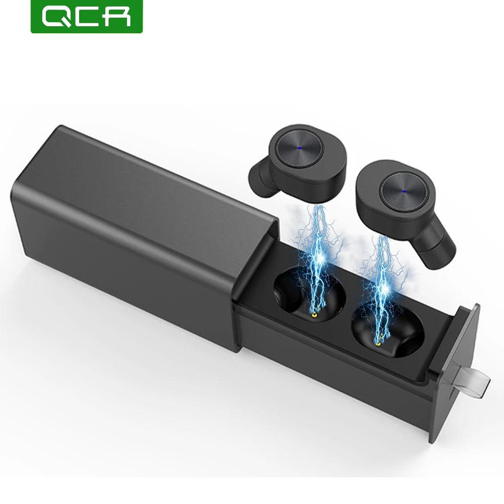 QCR TWS Wireless Earphone In-Ear True Sport Bluetooth Earbuds Best Cordless Earphones with Mic Smallest Stereo headset | Электроника