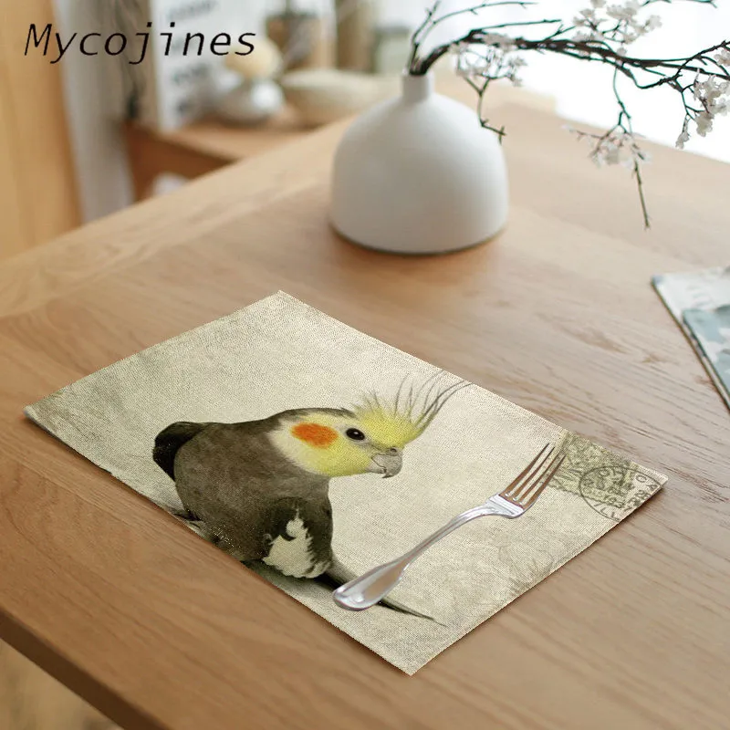 Оптовая продажа скатерть в деревенском стиле для гурманов с рисунком попугая