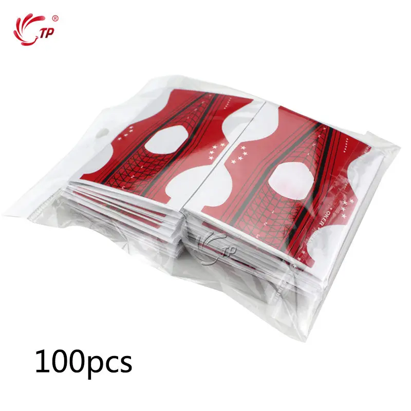 Red 100pcs Форма для наращивания ногтей, советы, руководство, 100 шт./лот, красная рыба, Бабочка, принадлежности, инструменты для дизайна ногтей, кончики, профессиональные формы для ногтей, УФ-гель для строительства - Цвет: Red 100pcs