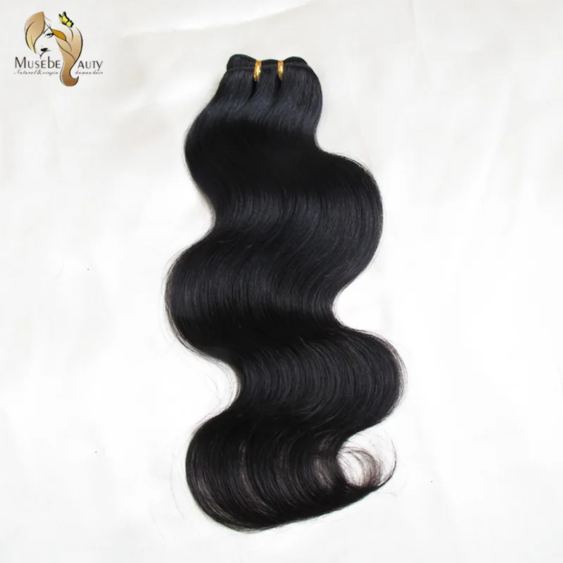 Indian Virgin Hair Body Wave Soft Human Shiny&ampHealthy Products 6pcs/lot Color #1b Weft Free Shipping |