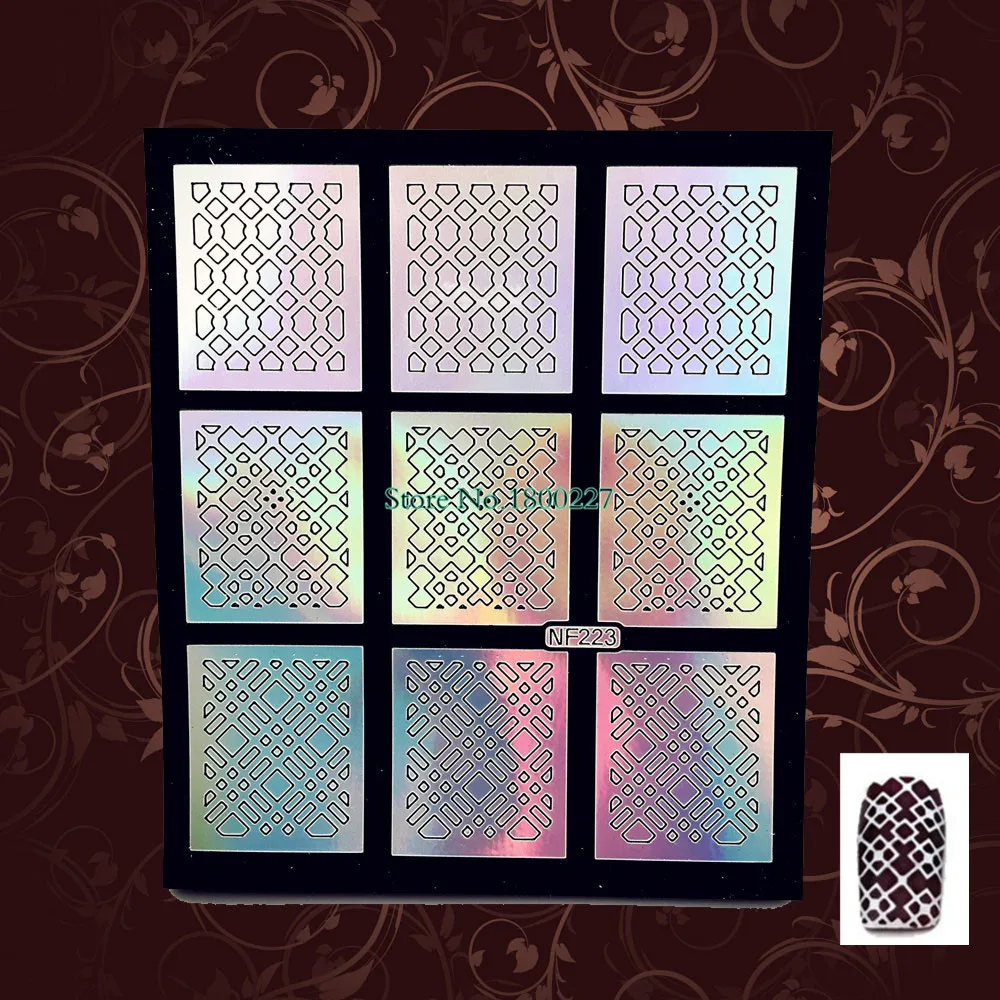 1 шт. Лидер продаж Квадратный шаблон с вырезами черная наклейка для ногтей фольга