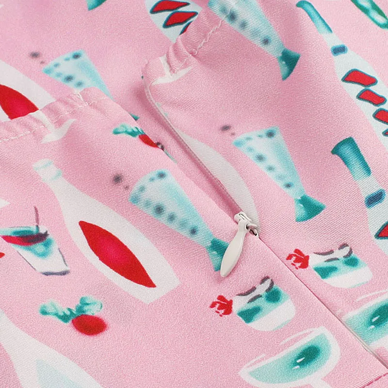 Bohoartist Женские винтажные платья розовый с рисунками героев мультфильма летнее