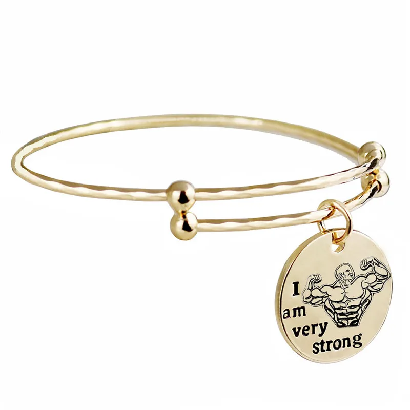 I am Gold Вдохновляющие браслеты Mum Charms серебряные регулируемые положительные цитаты браслеты с гравировкой для женщин расширяемые подарки на выпускной - Окраска металла: I am Gold