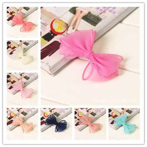 Детские заколки для волос с бантом из шифона и тюля украшения девочек аксессуары