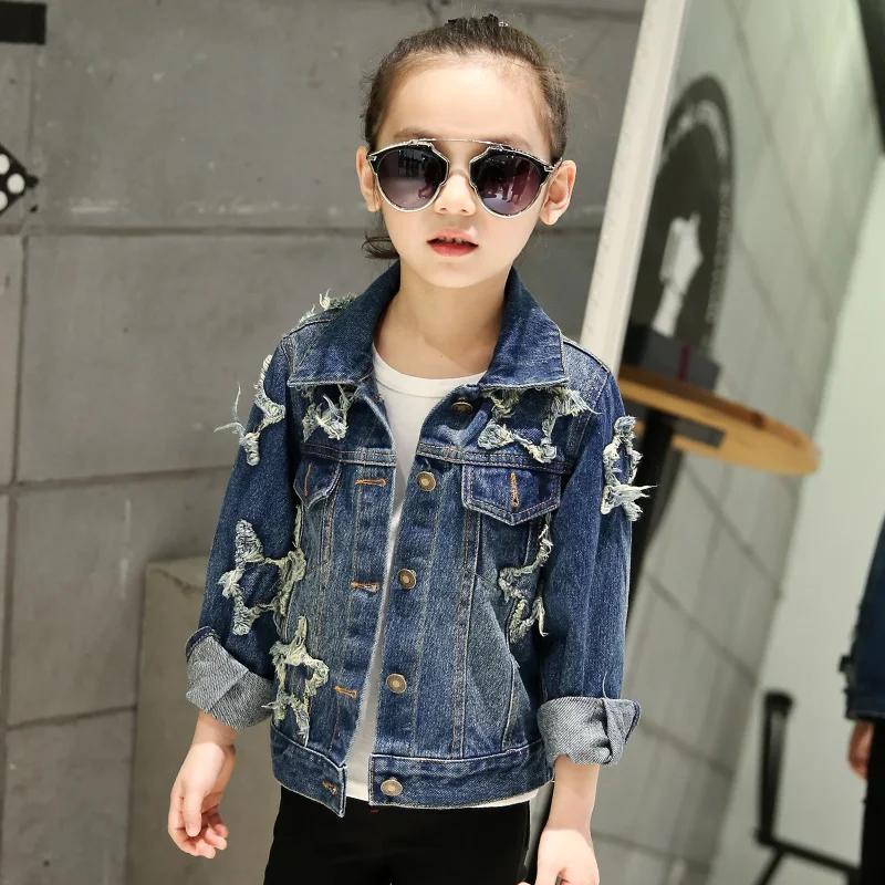 Джинсовая куртка для девочек новинка 2021 весеннее модное пальто с блестками и