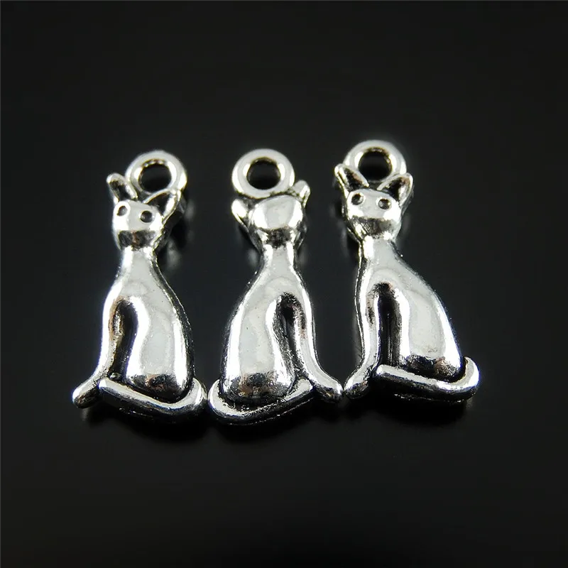 20 шт. из металла мини маленькая кошка ювелирные изделия делая Подвески маленький
