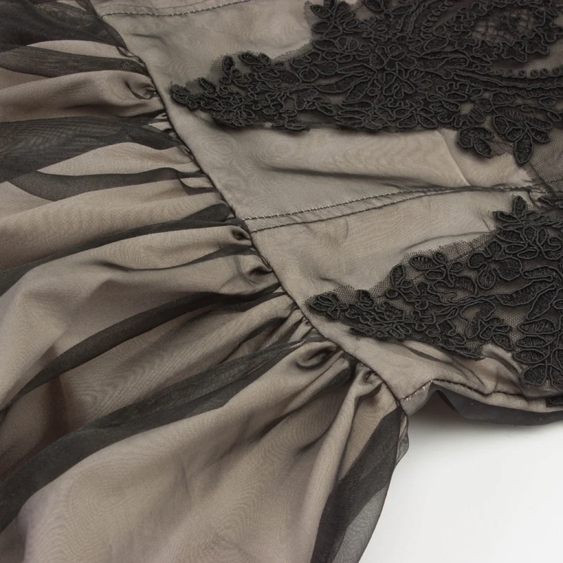 Tonval Embroidery Mesh Sexy Dress Elegant Off Shoulder Women Vintage Party Pleated Dresses Short Sleeve Retro | Женская одежда