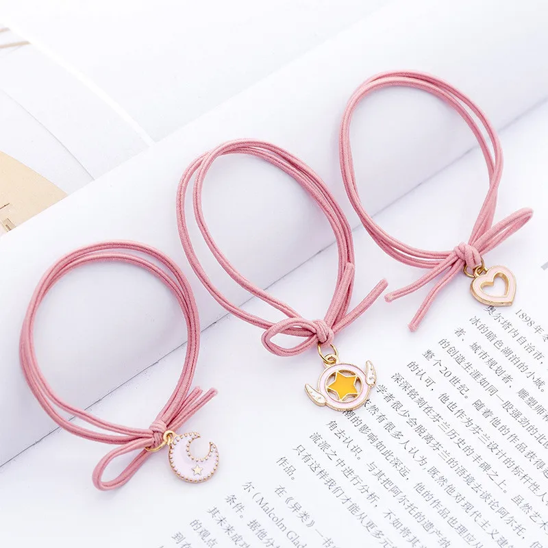 1 шт. милые розовые женские веревочки для волос модные шикарные резинки