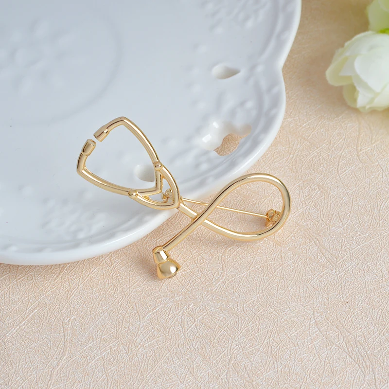 Металлическая брошь в виде стетоскопа булавки для медсестры врачи рубашка