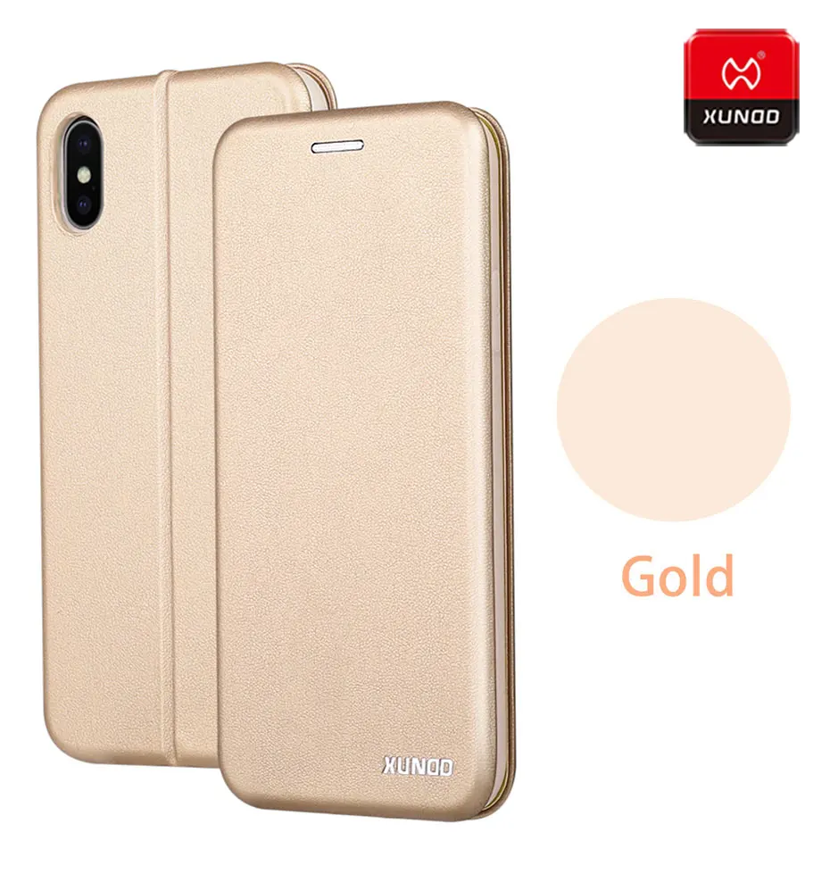 Роскошный кожаный чехол-бумажник для iPhone X, XS, Xs, Max, XR, 6 S, 7, 8 Plus, чехол для телефона, противоударный, 360, полная защита, задняя крышка, флип-чехол, чехол s - Цвет: Gold