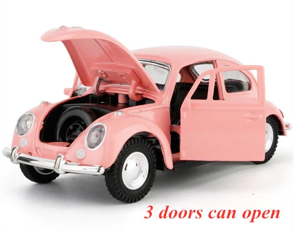 3 doors pink Классический автомобиль из 1:36 сплава с жуком Volkswagen Vw литой металлический игрушечный автомобиль из сплава, оттягивающийся автомобиль в подарок для детей - Цвет: 3 doors pink