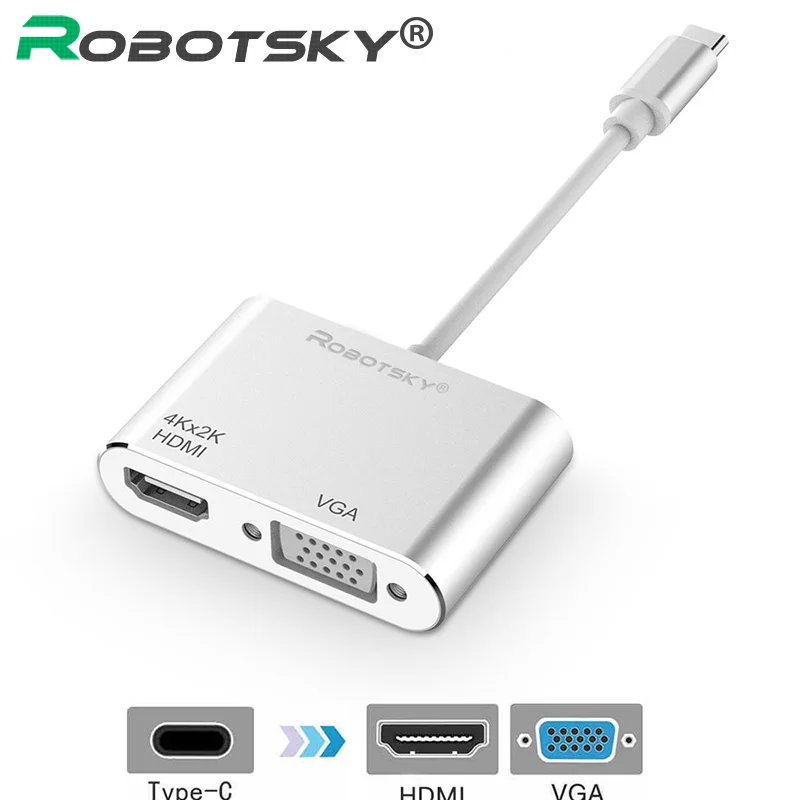Тип usb с разъемами типа c и HDMI 4 K* 2 K VGA USB C адаптер HDMI VGA для MacBook Pro ChromeBook Xiaomi huawei Коврики 10 samsung Galaxy S8