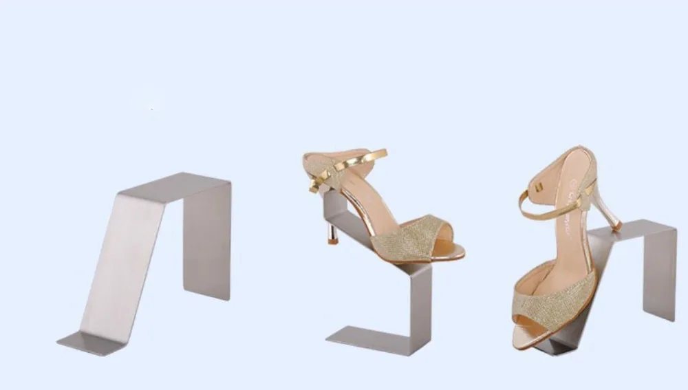

Matte silvery boutique shoes showing stand sandals man shoes display holder keeper shoes holder rack