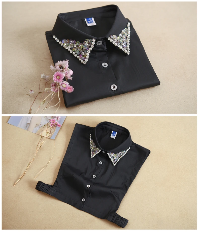 Vintage Detachable Collar False Lapel Blouse Cotton high Korean fake collar wide sweater shirt decoration |