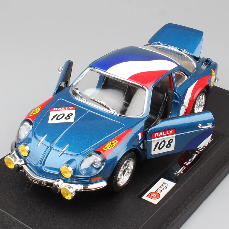 1:24 Масштаб BBurago Мини Классический RENAULT Alpine A110 1600S ралли спортивный Monte Carlo WRC литая модель игрушечная машинка для мальчиков коллекция