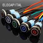 1 шт. светодиодный мгновенный 16 мм водонепроницаемый металлический кнопочный переключатель 3 в 5 в 12 В 24 в 48 в 110 В 220 В Мгновенный Переключатель