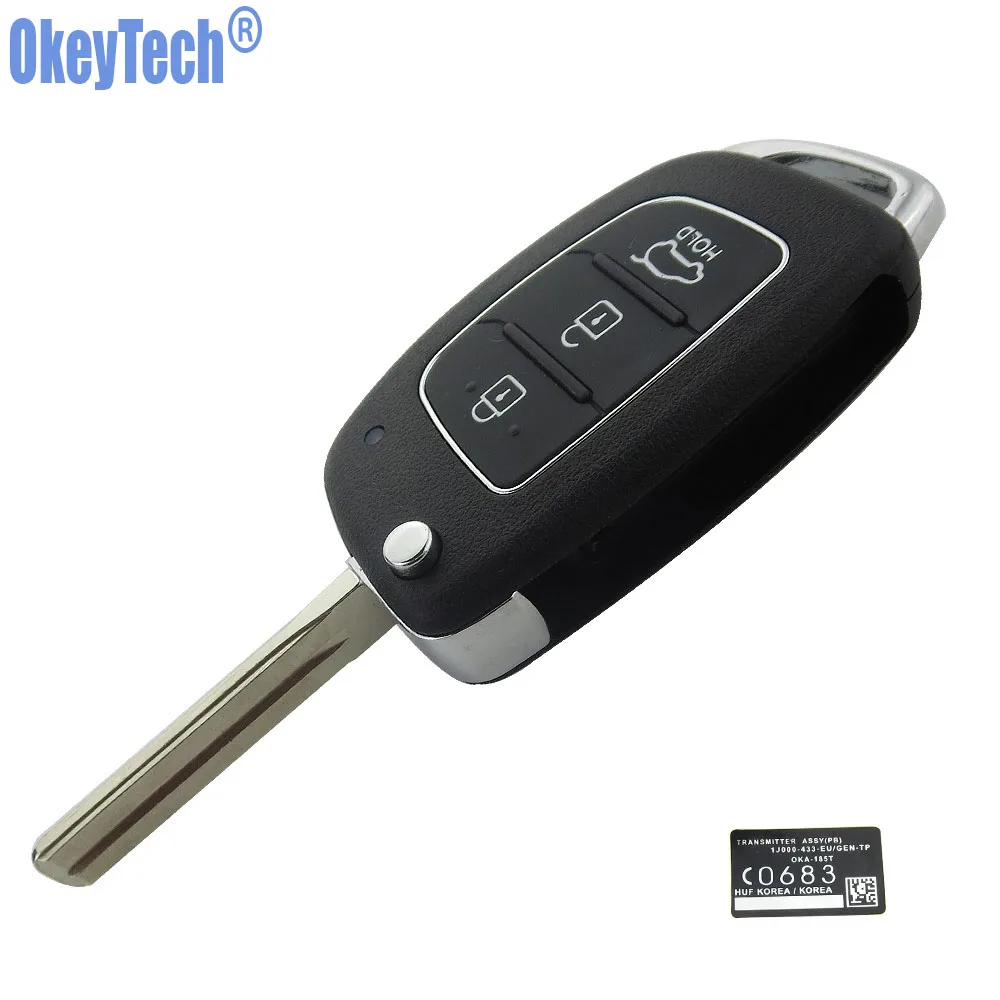 Okeytech 3 Пуговицы автомобильные Флип Складные дистанционного Оболочки брелока