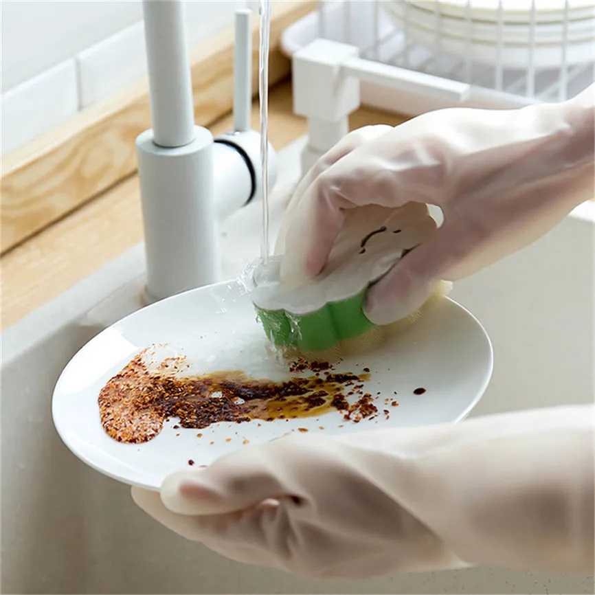 Пара резиновых перчаток для уборки кухни бытовые перчатки сада пылезащитные