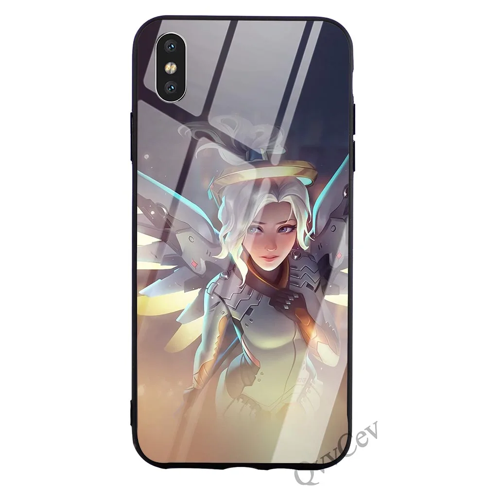 K0552504 Тонкий чехол для телефона из закаленного стекла Overwatch mercy для iPhone 5 Чехол XR X 7 8 Plus 6 6S 5S SE Xs Max силиконовый - Цвет: K0552504