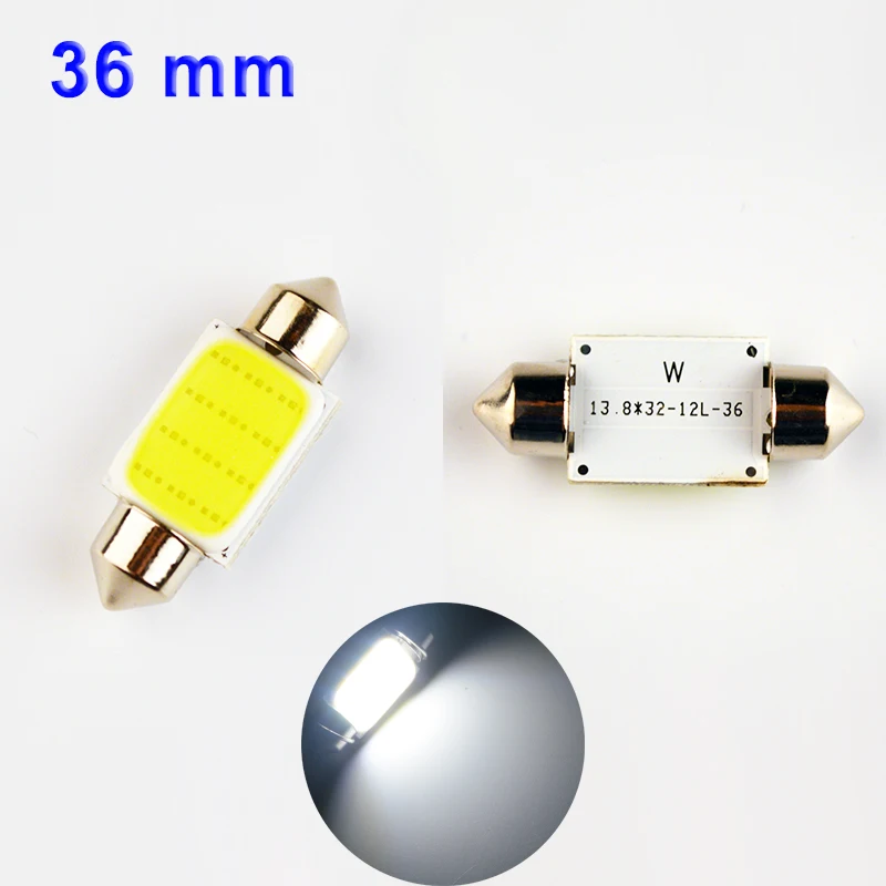 Hippcron гирлянда COB светодиодный светильник 31 мм 36 39 42 C5W DC12V 12 чипов белый цвет
