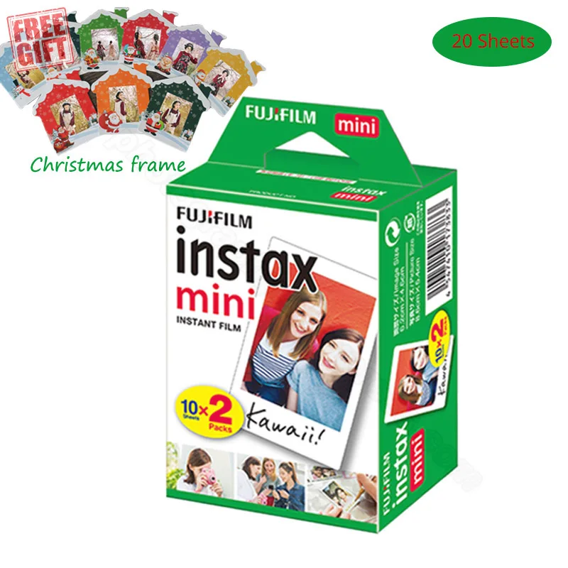 Fujifilm ininstax Mini 8 мгновенная белая пленка+ Рождественская рамка для Instax Mini 9 8+ 7s 70 90 25 50s камера SP-2 1 принтер - Цвет: 20 sheets-christmas