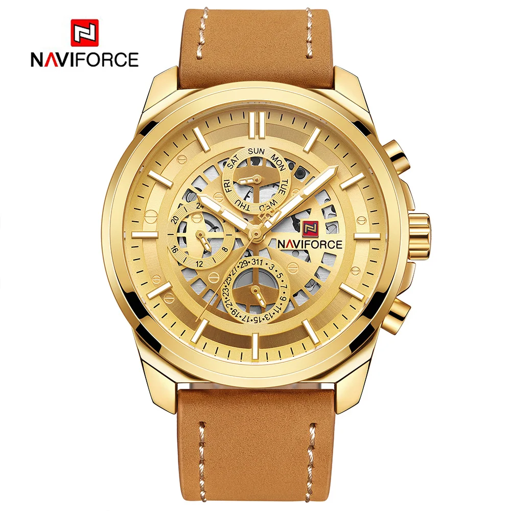 NAVIFORCE мужские модные спортивные кварцевые часы 24 часа s лучший бренд класса люкс
