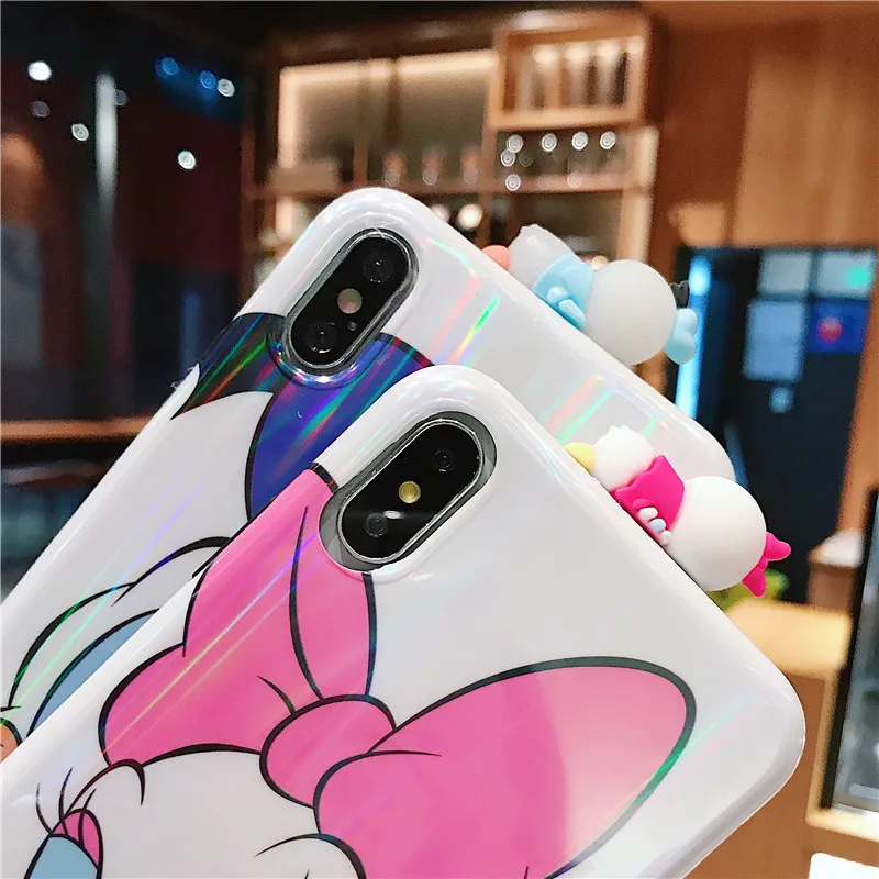 Для iphone XS Max с мультипликационным принтом с Винни-пухом для чехол для телефона, милый чехол с изображением чудовищ для iphone X XS XR 6 7 8 плюс Чехол+ игрушка помпоном+ ремень