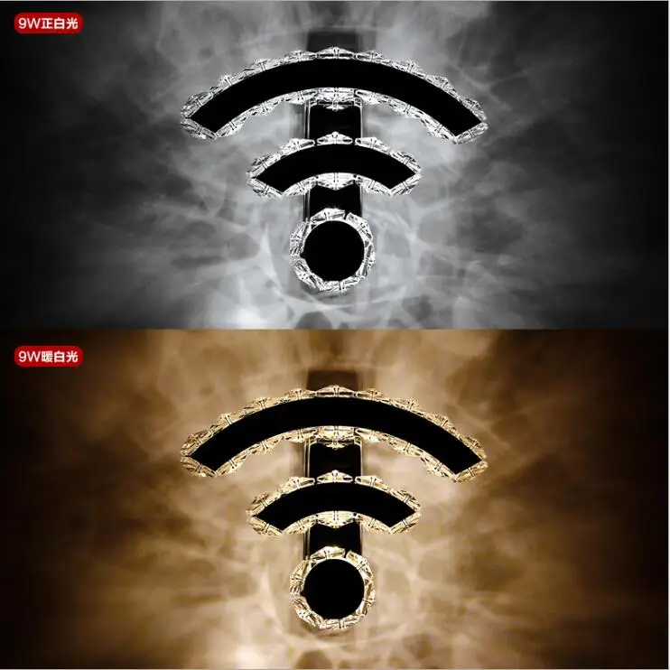 L светодиодный настенный светильник с кристаллами современный минималистичный