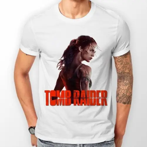 ФУТБОЛКА ВДОХНОВЛЕННЫЙ Новинка Tomb Raider фильм мужской проектирование футболка