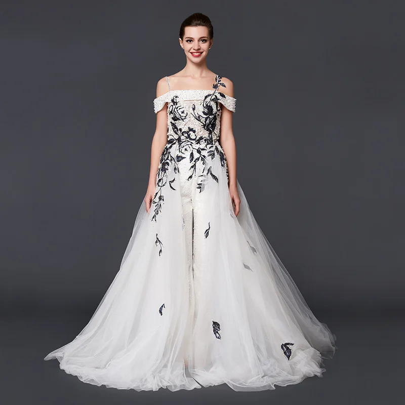 Breydress вечерние платья Роскошные 2017 A Line тюль Лодка шеи Бисероплетение короткий