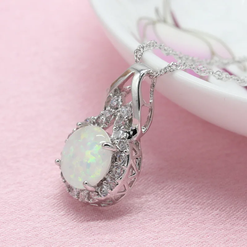 Изысканный белый создать Opal 925 Серебряные комплекты ювелирных изделий для Для