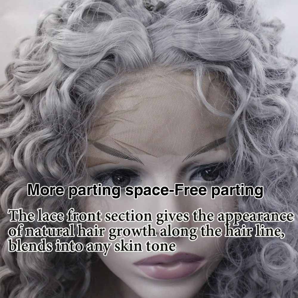 Волос SW длинные Kinky Фигурные синтетические Синтетические волосы на кружеве парик