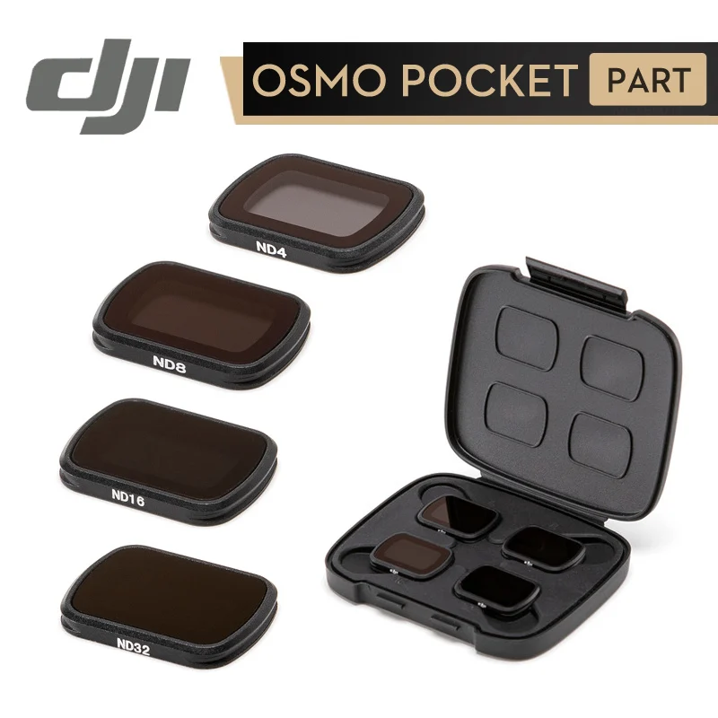 Черный DJI Osmo Pocket ND фильтры набор ND 4 8 16 32 Магнитный дизайн высококачественный светильник-редуктор материал DJI оригинальные аксессуары - Цвет: Черный