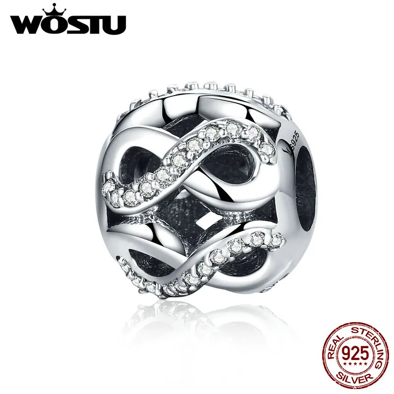 WOSTU, лидер продаж, 925 пробы, серебряные бусины бесконечность, любовь, подходят к оригиналу, WST, браслет, хорошее ювелирное изделие, подарок для влюбленных, FIC141