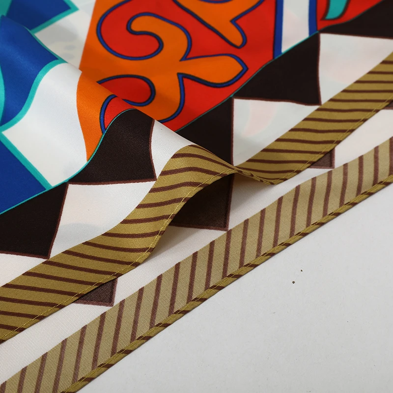 [FEILEDIS] 100% шелковый шарф женские Большие шали с принтом палантины квадратная