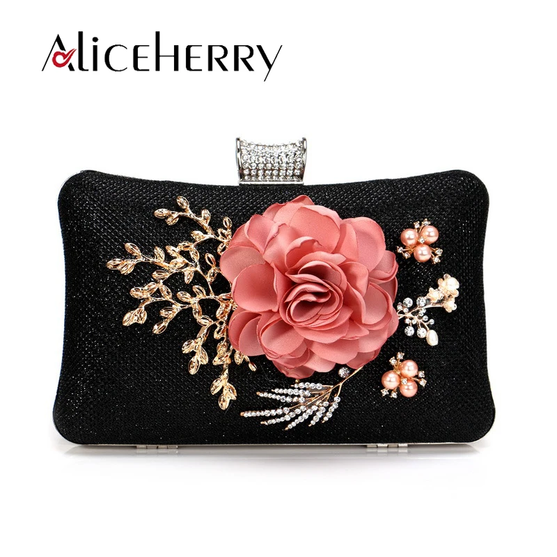 

Luxury Designer Women Flower Clutches Evening Bags Handbags Wedding Purse