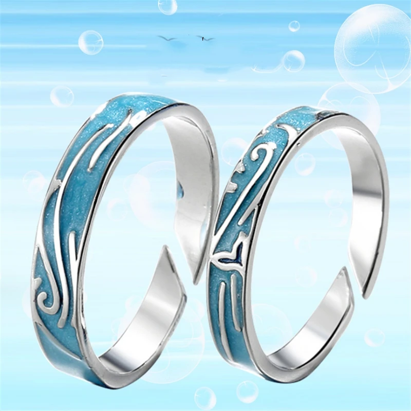 2020 Новое поступление оригинальное обручальное кольцо с синей рыбой и морем