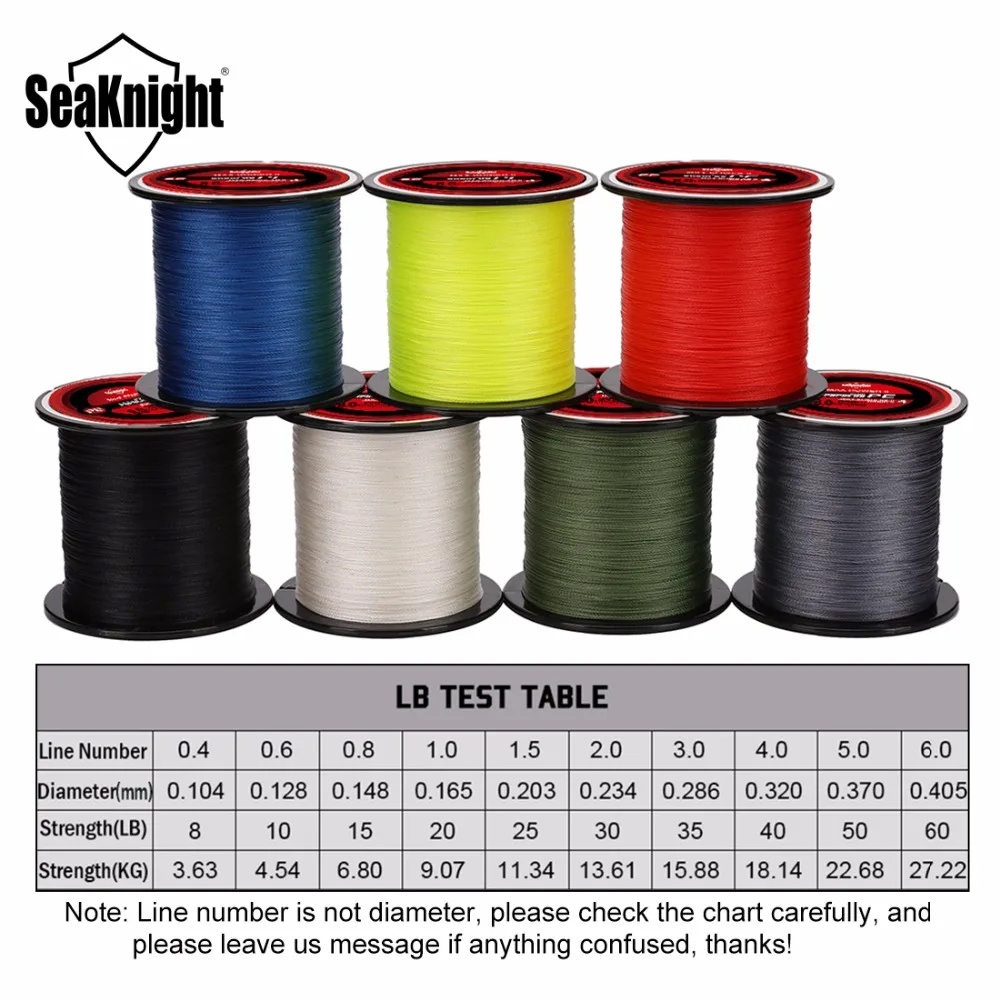 SeaKnight TriPoseidon 500M PE Fishing Line 4 Strands 8 10 20 30 40 60 80LB Braided | Спорт и развлечения