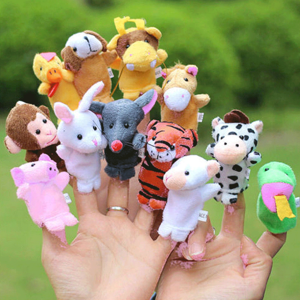 US family Finger Puppets тканевые куклы детские развивающие ручной мультфильм комплект игрушек для животных