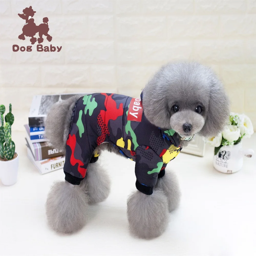 1 предмет, брендовая новая плотная одежда dogbaby для домашних животных, четыре ноги, хлопковая одежда для щенков и собак, зимнее пальто, комбинезон для чихуахуа, Тедди, Размеры S-XXL