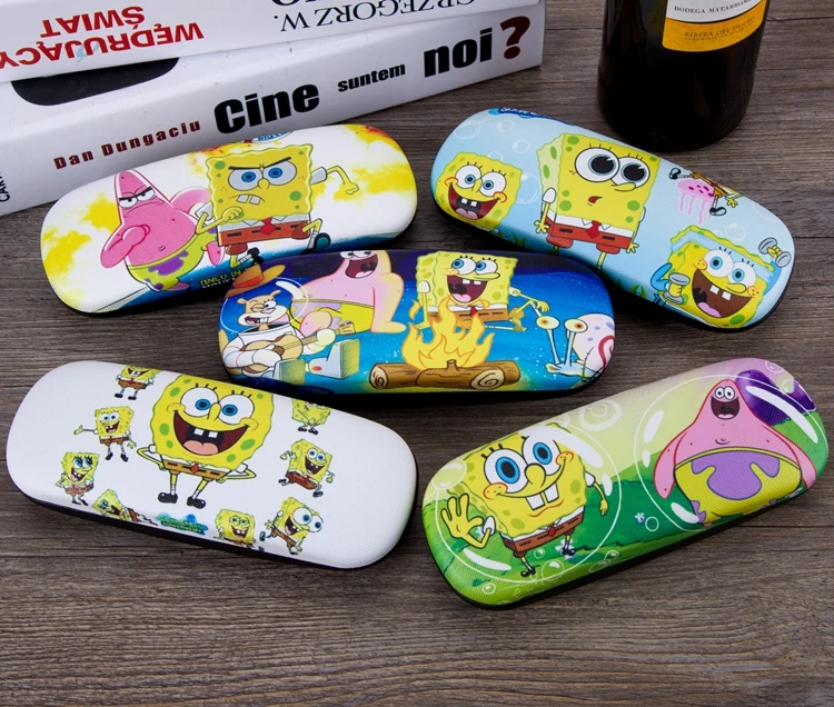 Spongebob комический персонаж мультфильма милый креативный мальчик и девочка студентка близорукость очки чехол Портативный Мода леди Чехол для очков