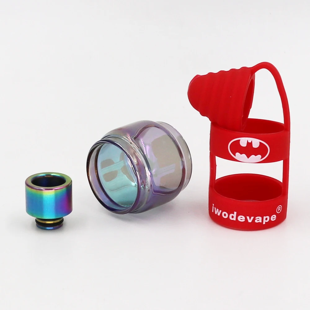 Iwodevape Ecigs аксессуары Manta RTA Радужная стеклянная трубка + колпачок для капельного