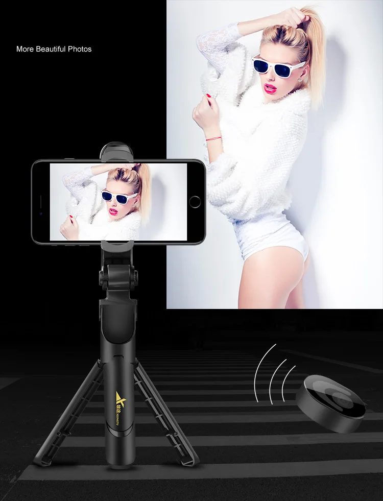Селфи палка штатив Bluetooth палка для селфи Live 360 градусов мобильный телефон клип дизайн Портативный Телескопический стержень смартфон монопод