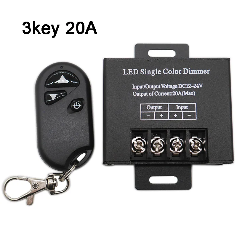 3 Key 20A Мини 3 ключа одноцветные Диммер контроллер для 5050 3528 3014 2835 Светодиодные ленты светильник ленты лампы 12V 24V - Цвет: 3 Key 20A