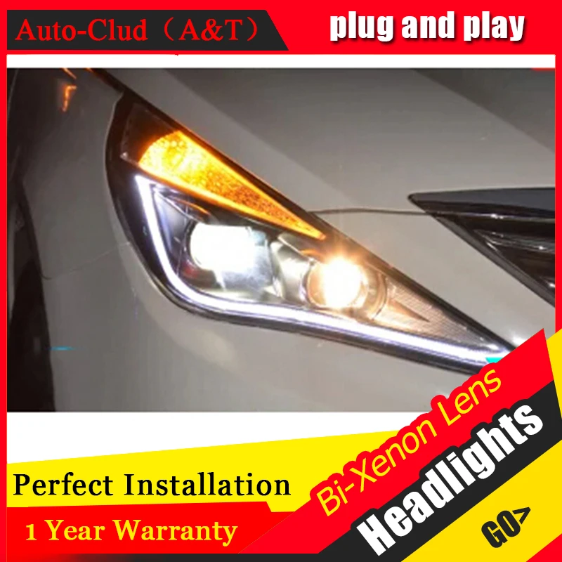 Авто Clud для Hyundai sonata головной светильник s 2011 2014 8 светодиодный биксеноновый