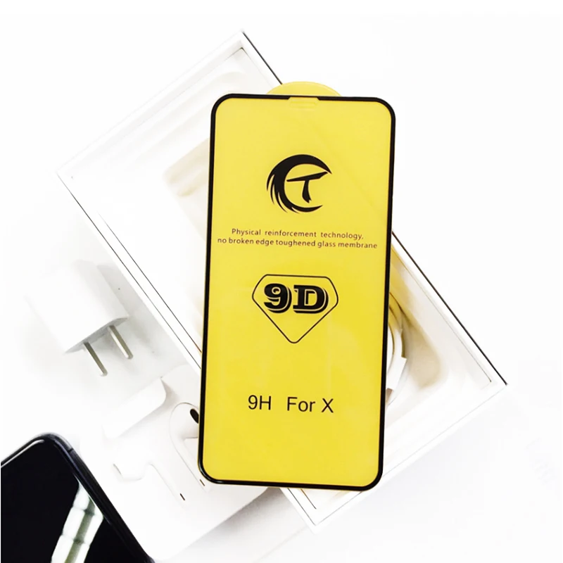 Закаленное стекло 9D с полным покрытием краев для iPhone 7 8 6Plus X XS XR XSMAX Защита экрана