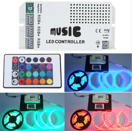 DC12 24V 3CH RGB SMD5050 ленточный светильник музыкальный ритм управления контроллер